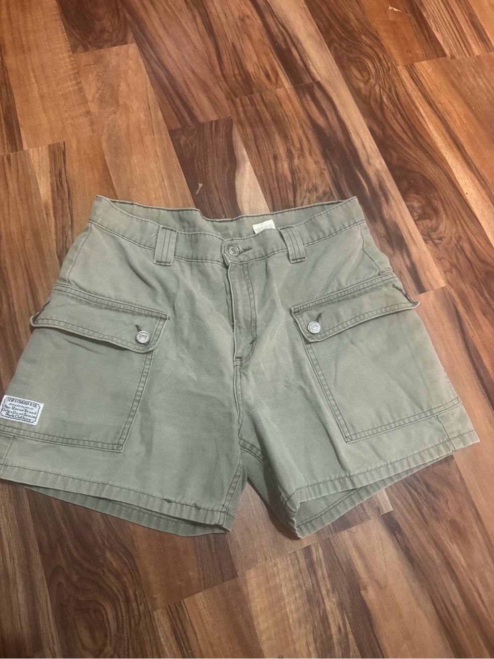 Levi's Olive Cargo Shorts with Flap Pockets